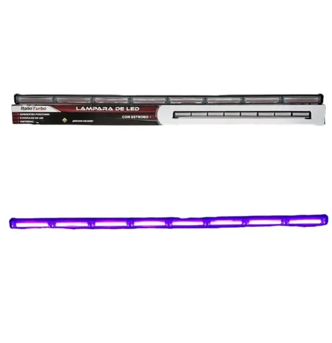 Barra LED morada de 8 paneles cob con funciones