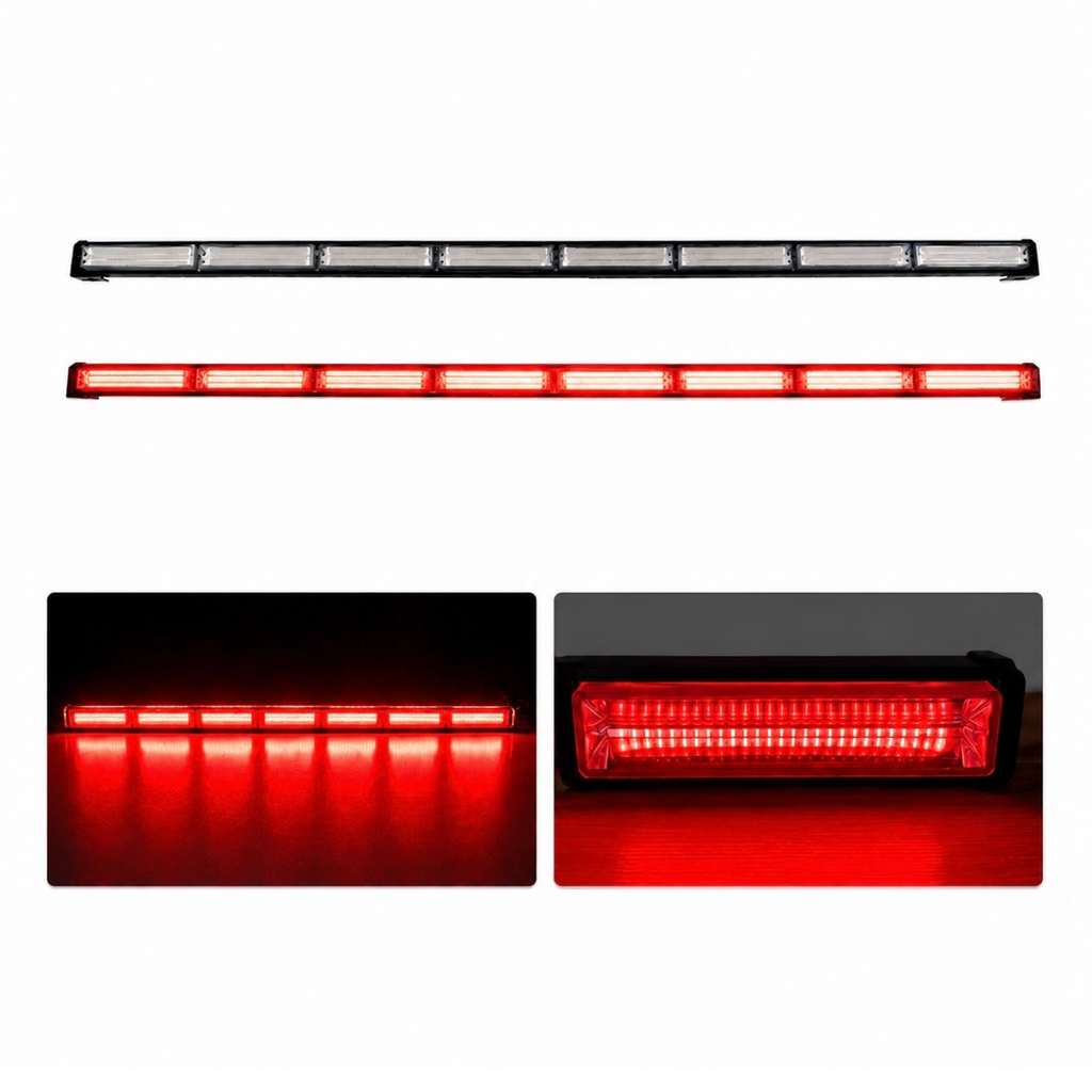 Barra LED roja de 8 paneles cob con funciones