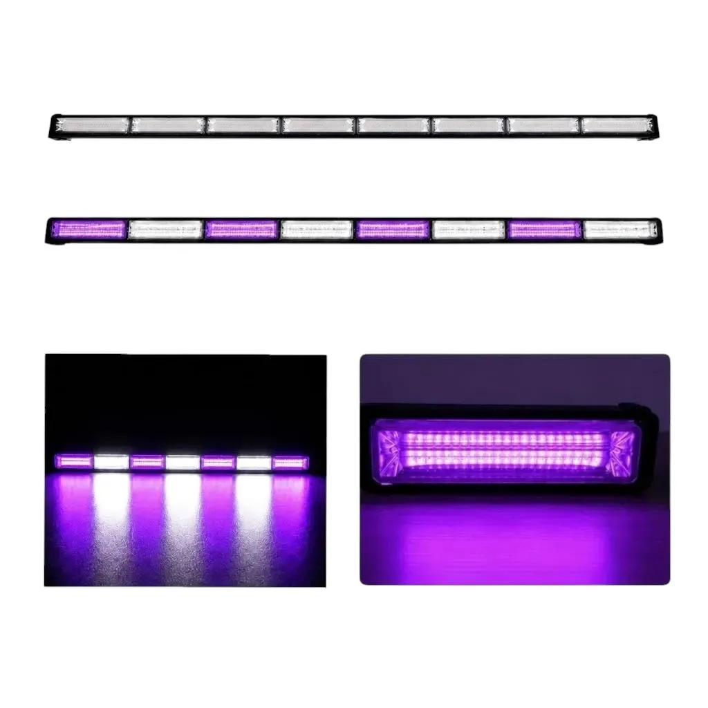 [STR19WP-SAI] Barra LED blanca/morada de 8 paneles cob con funciones