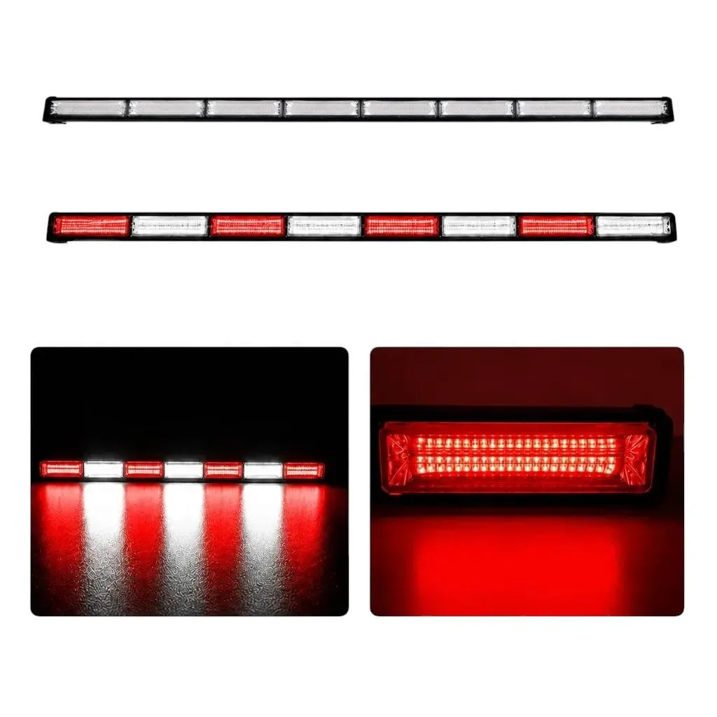 [STR19WR-SAI] Barra LED blanca/roja de 8 paneles cob con funciones