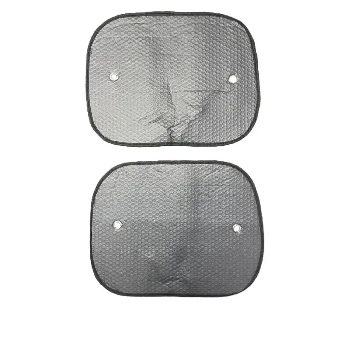 Cortina lateral gris de aluminio con chupones