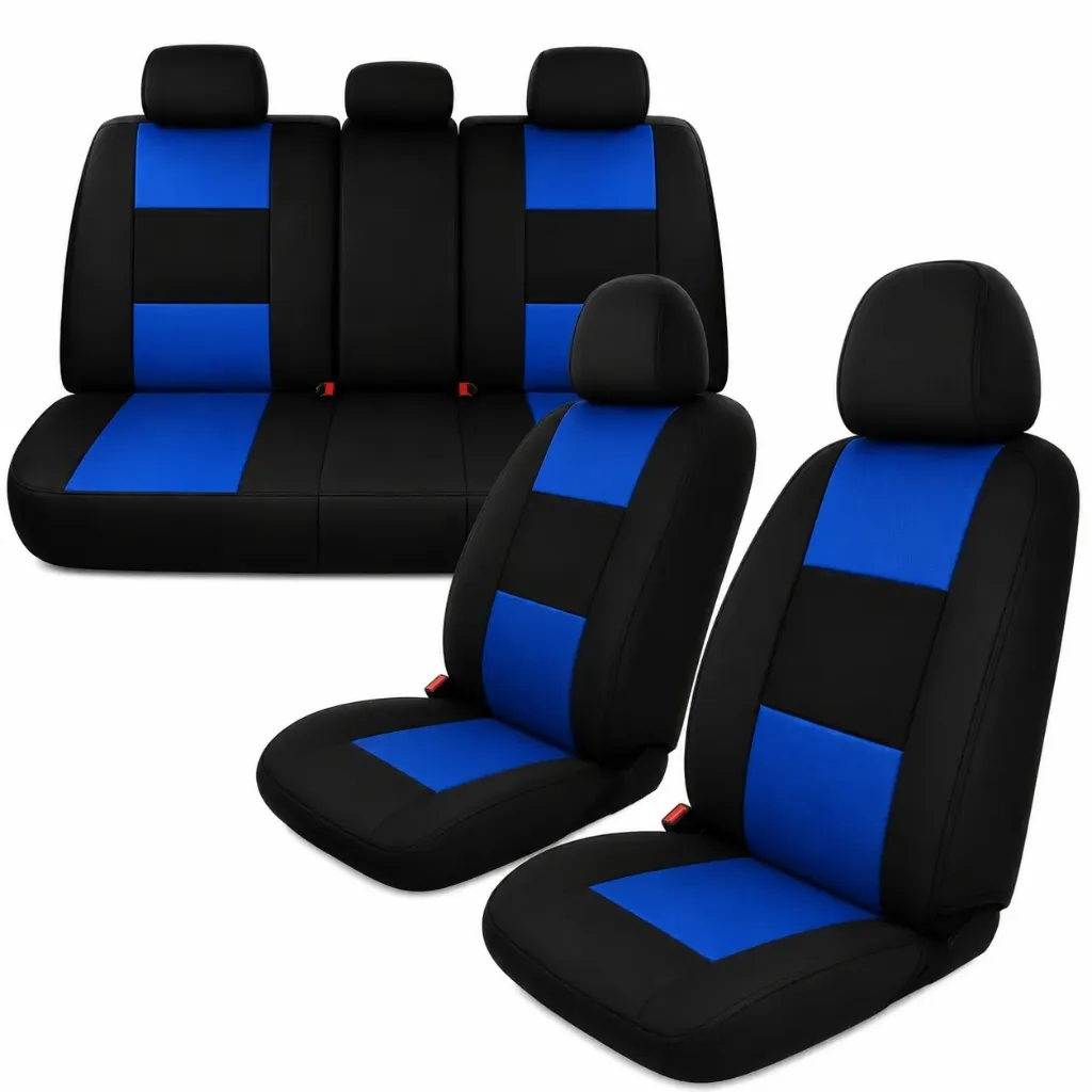 [CA-SBL] Cubre asiento azul cabecera separada (Juego completo, delanteros y traseros)