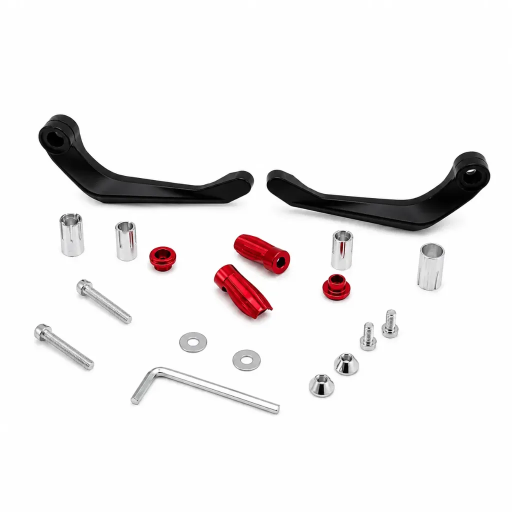 Cubre puño metálico rojo para moto