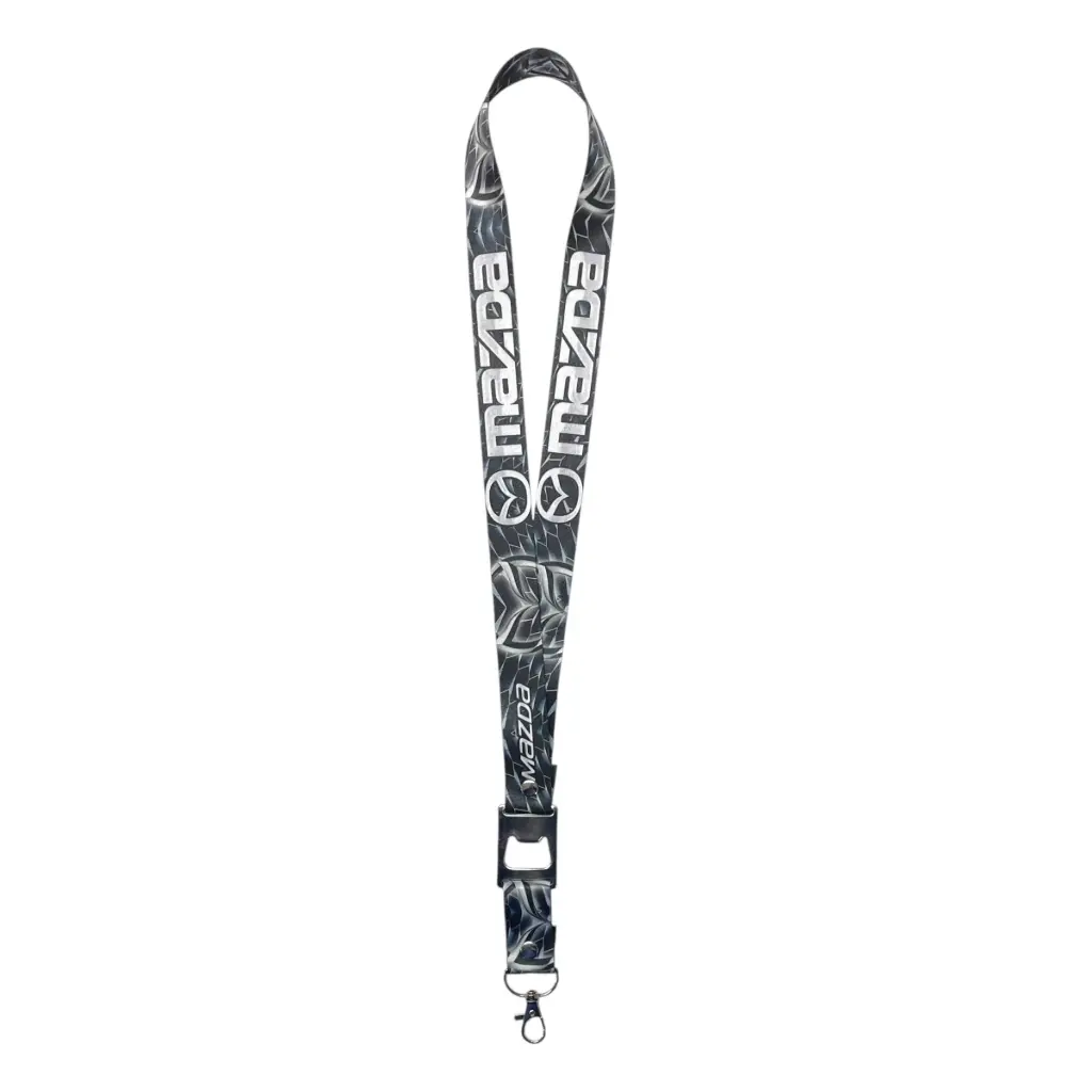 Lanyard con destapador Mazda negro