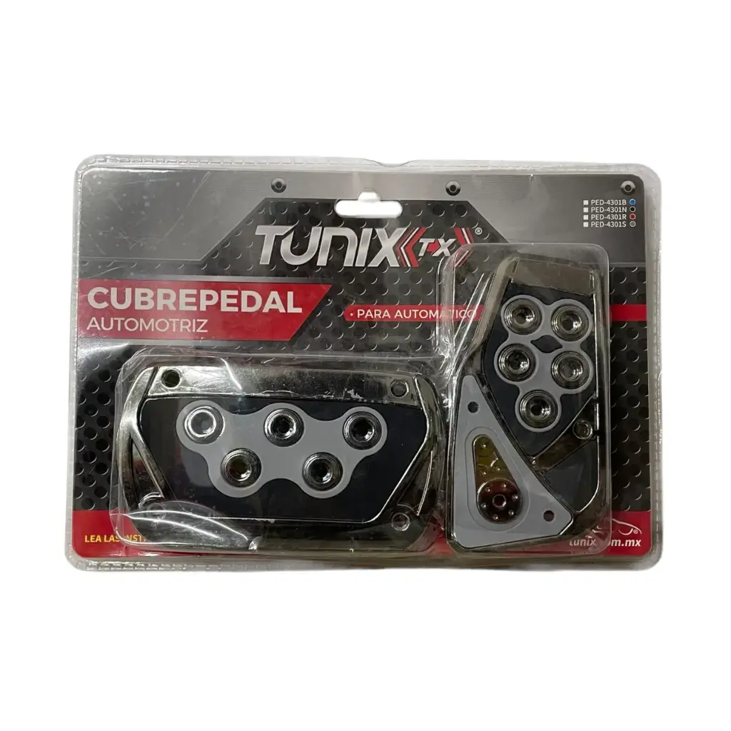 Cubrepedal plata combinado cromo con hule automático