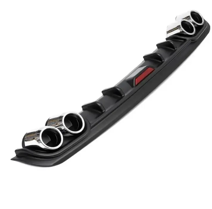 Difusor trasero negro con 4 salidas de escape 