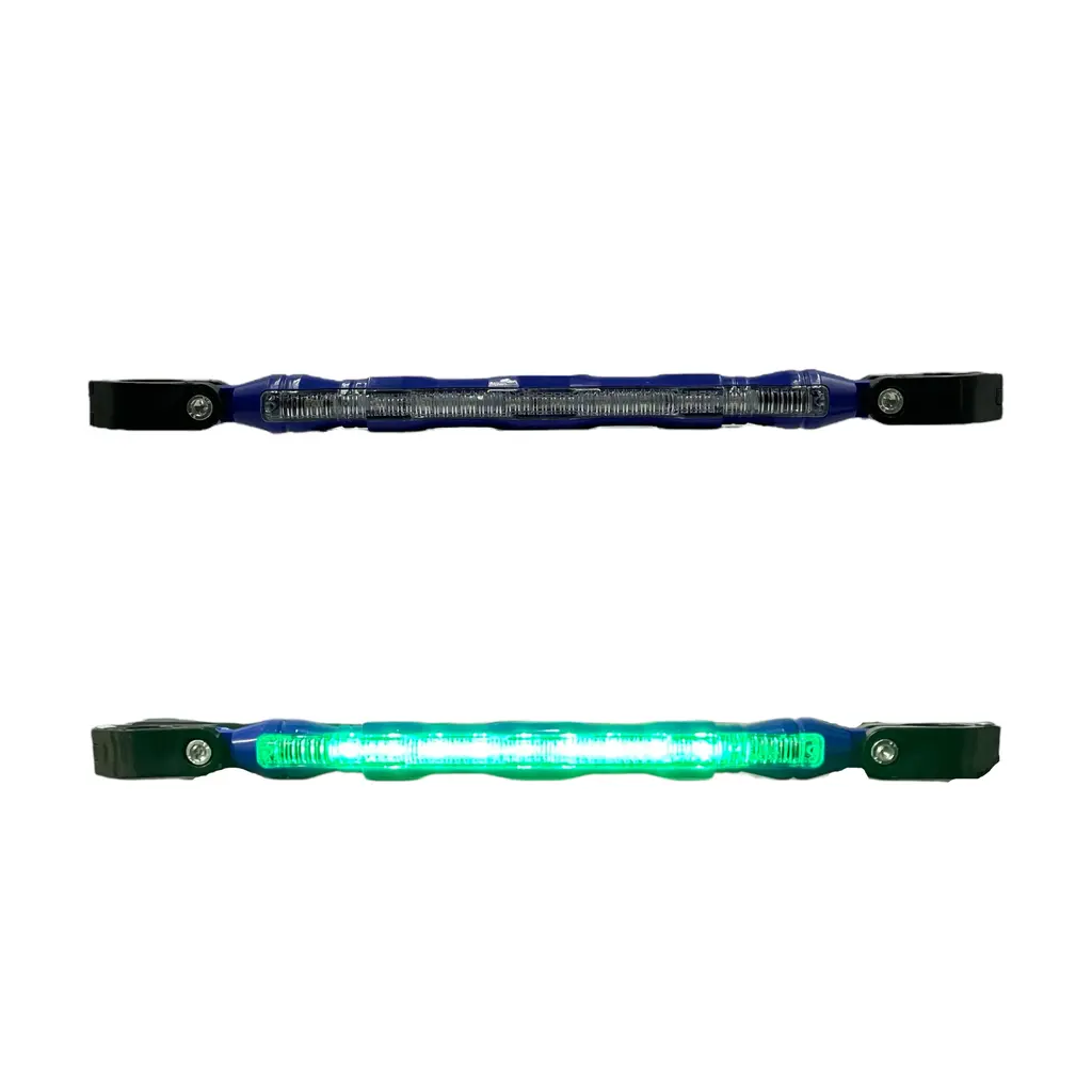 Estabilizador azul de manillar para moto con luz RGB