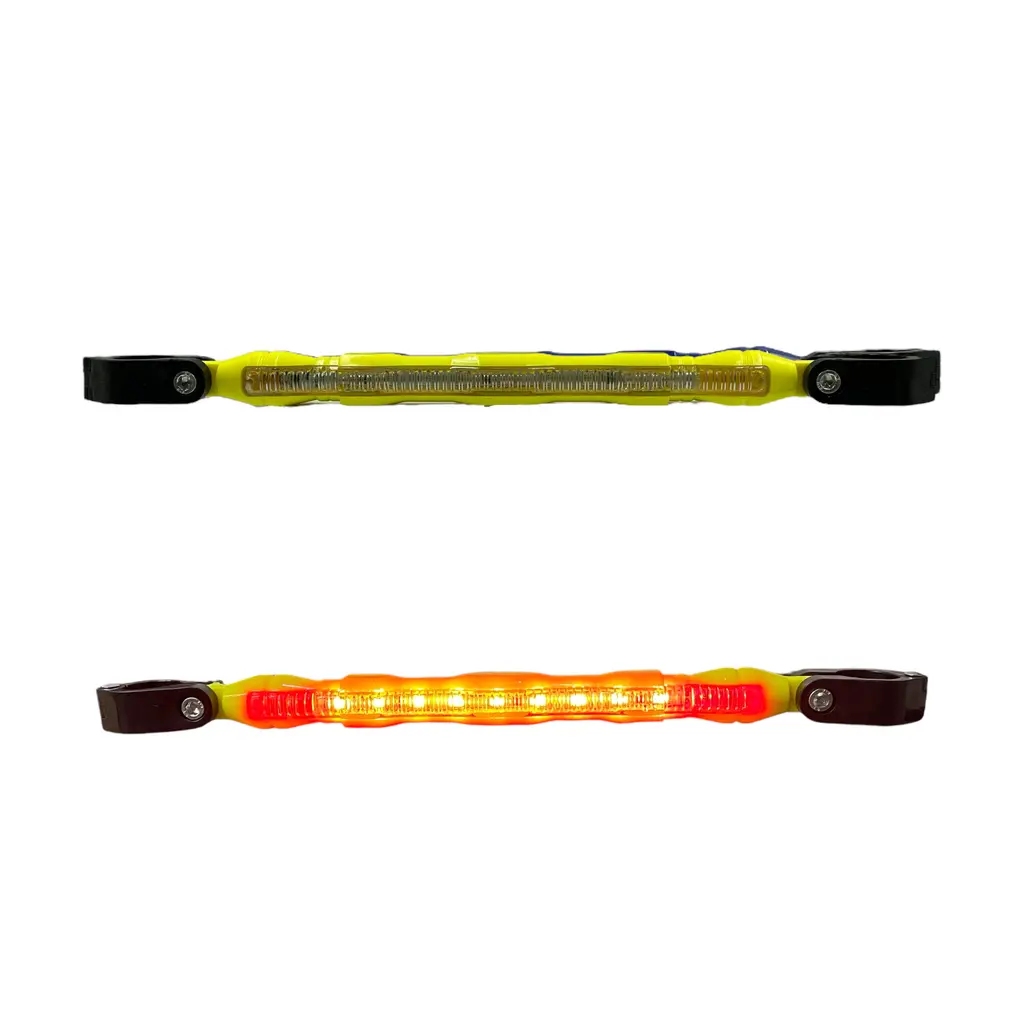 Estabilizador amarillo de manillar para moto con luz RGB