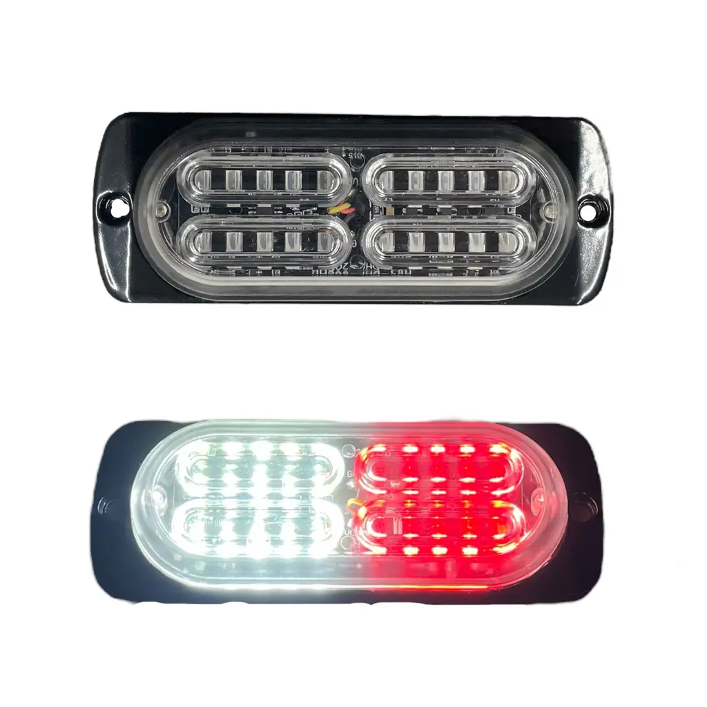 Estrobo blanco/rojo con 20 LED y funciones 