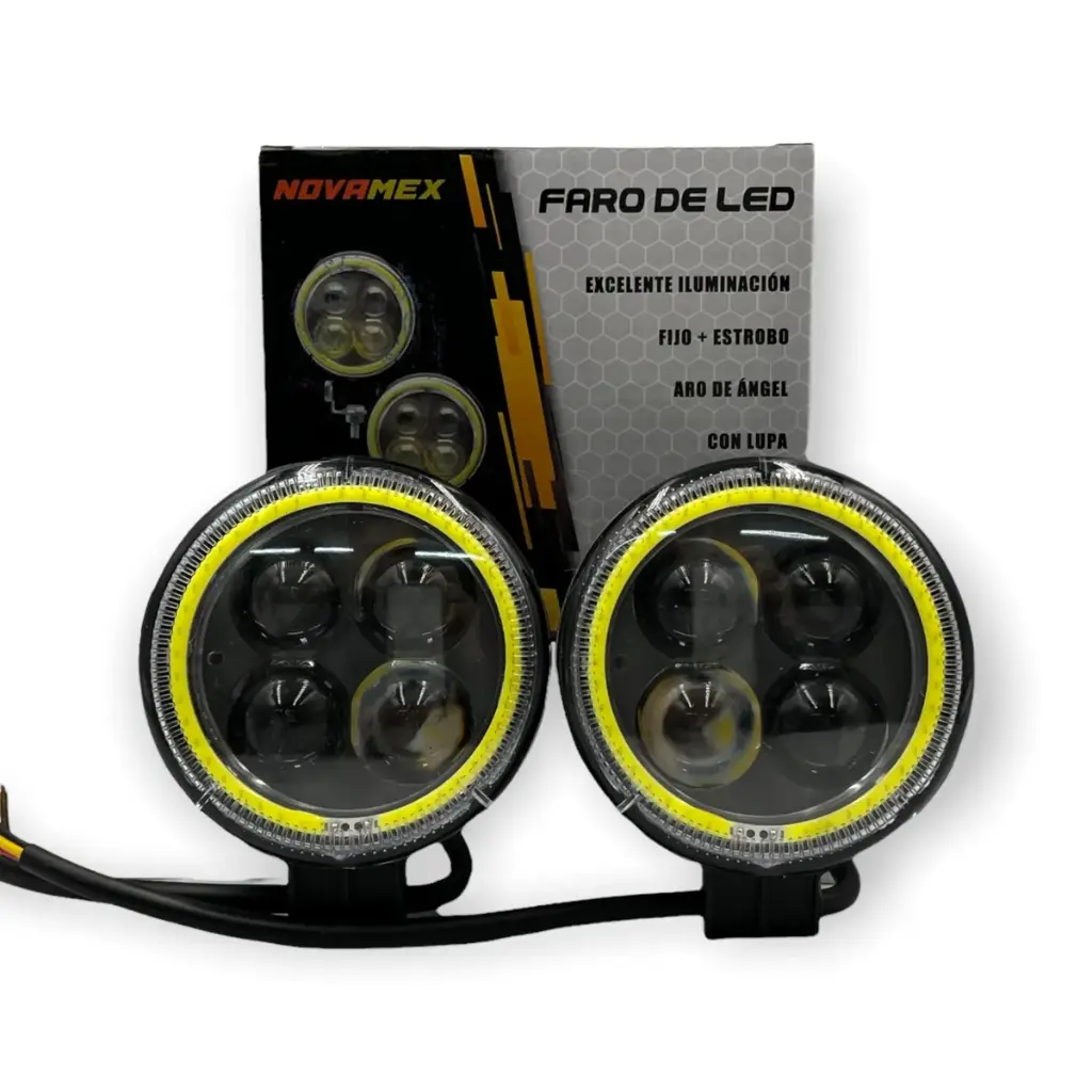Faro LED blanco de 3" con lupas y arillo de color