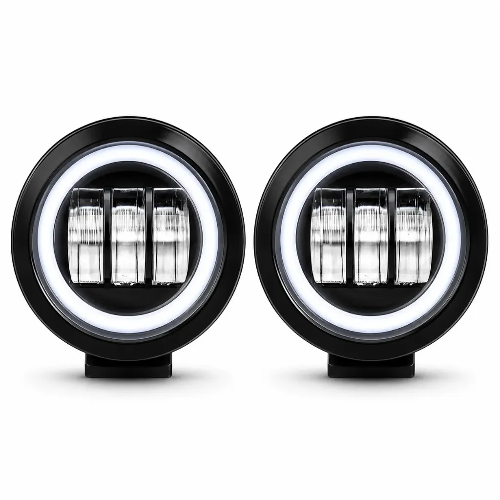 [FAL105W-SAI] Faro de LED blanco con 3 lupas y arillo de gel 