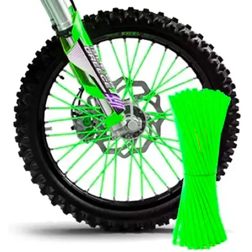 Cubre rayos rin de motocicleta verde 