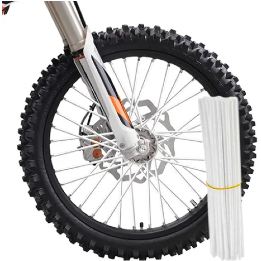 Cubre rayos rin de motocicleta blanco (bolsa de 72 piezas)