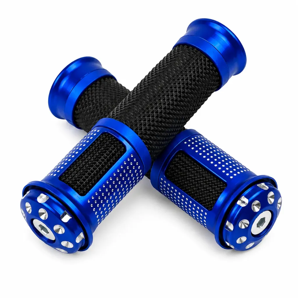 [70011A/PU-M02B] Puño metálico para moto azul