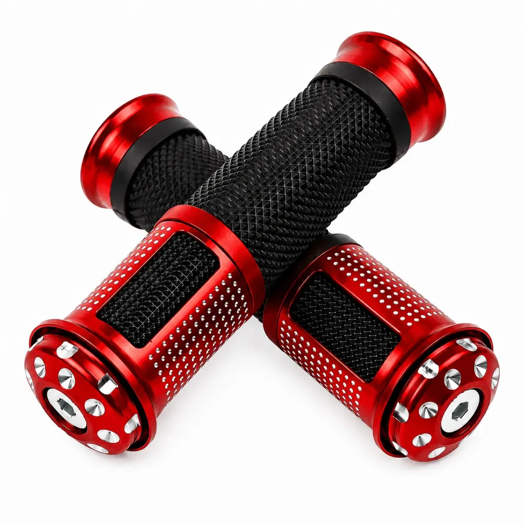 [70011R/PU-M02R] Puño metálico para moto rojo