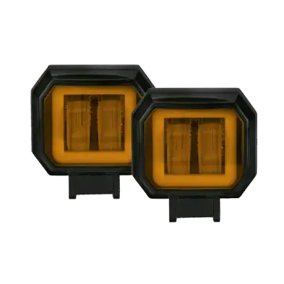 Faro LED cuadrado con lupa y arillo