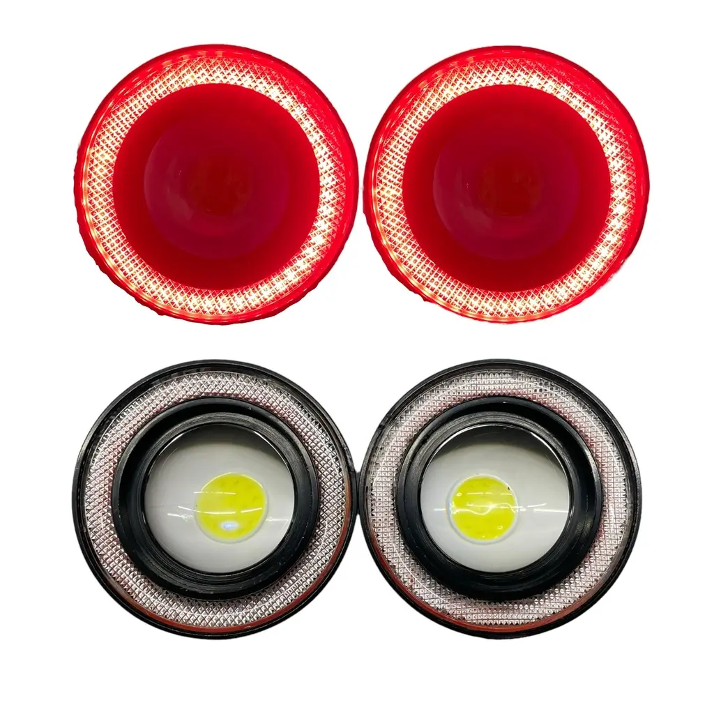 Faro LED redondo con ojo de ángel rojo