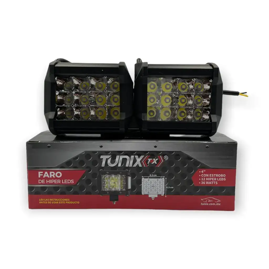 Faro de 12 LED carcaza de color negro