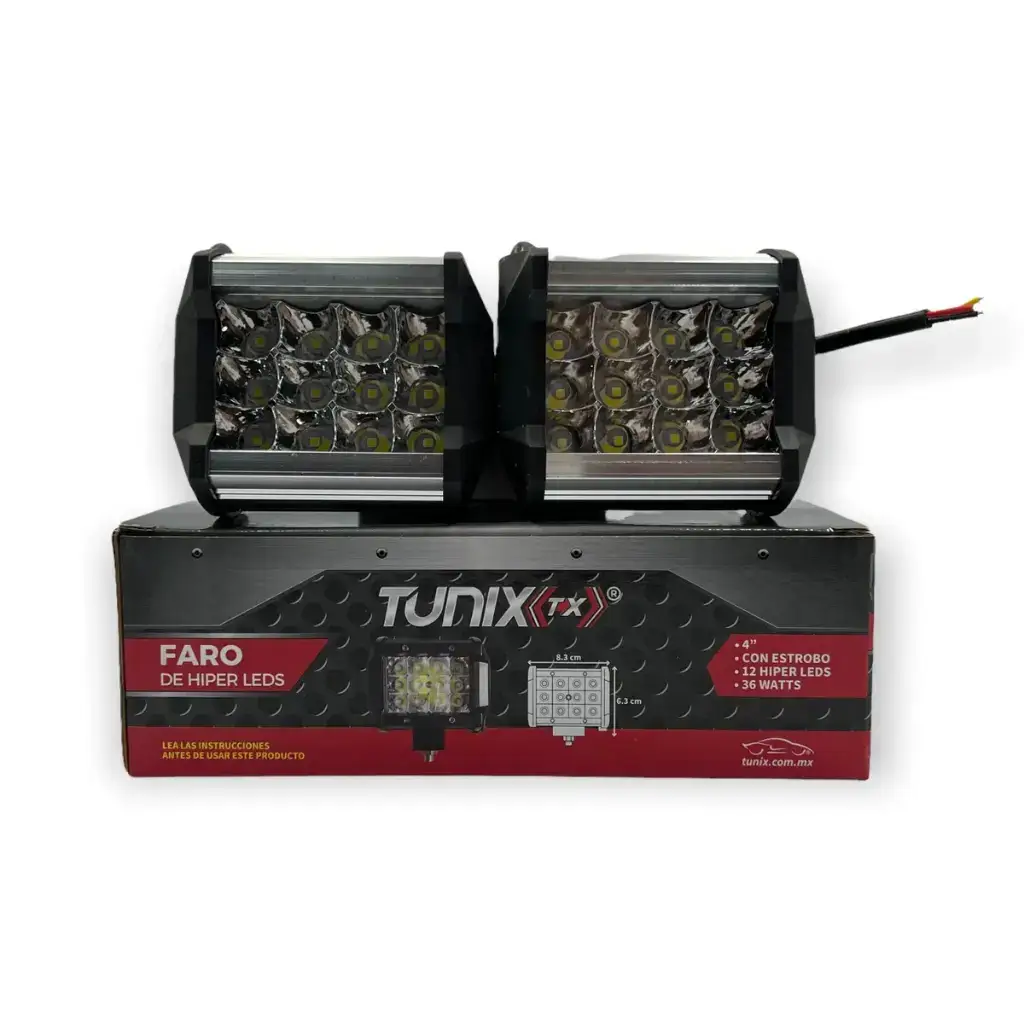 Faro de 12 LED carcaza de color plata