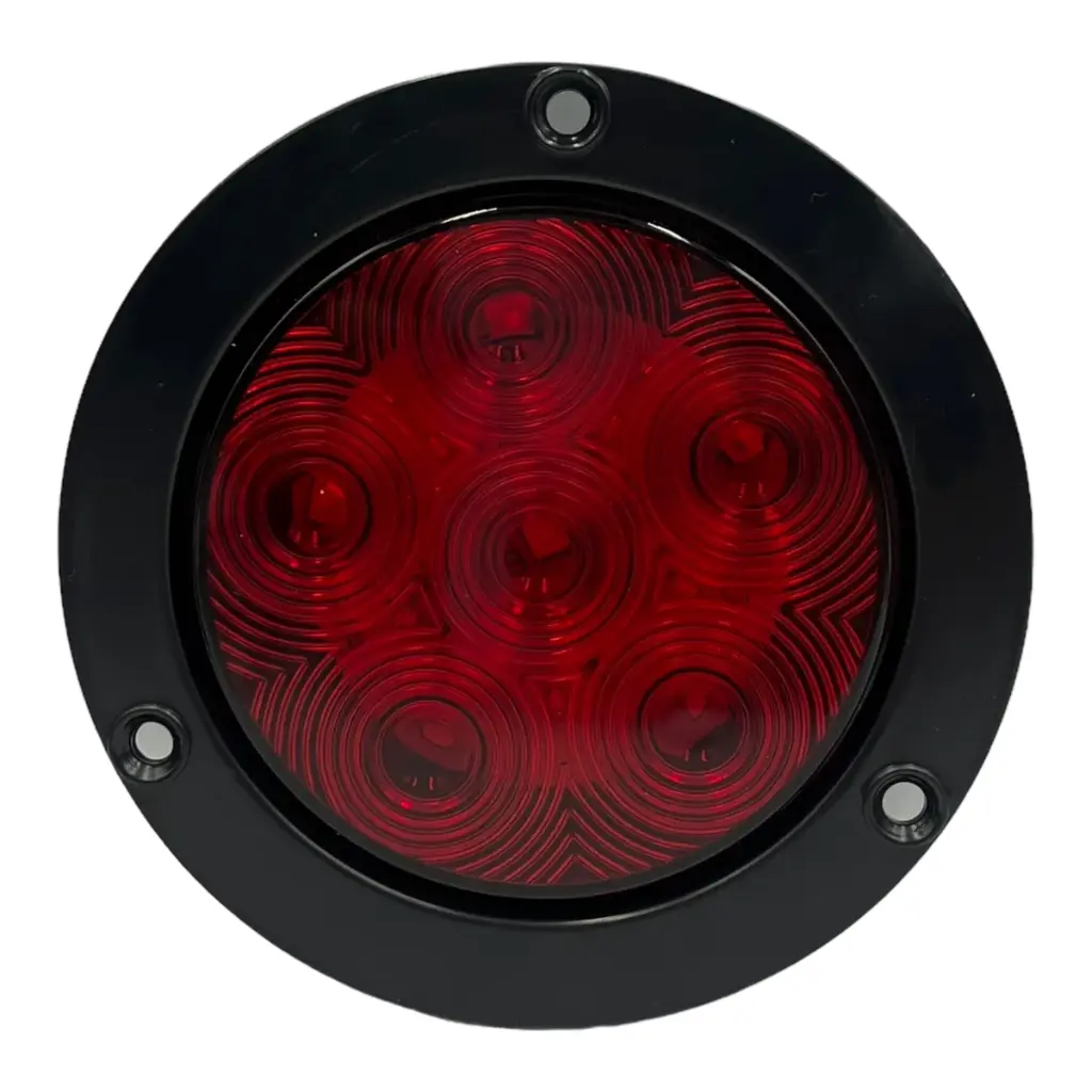 Plafón de 6 LED rojo con borde negro 