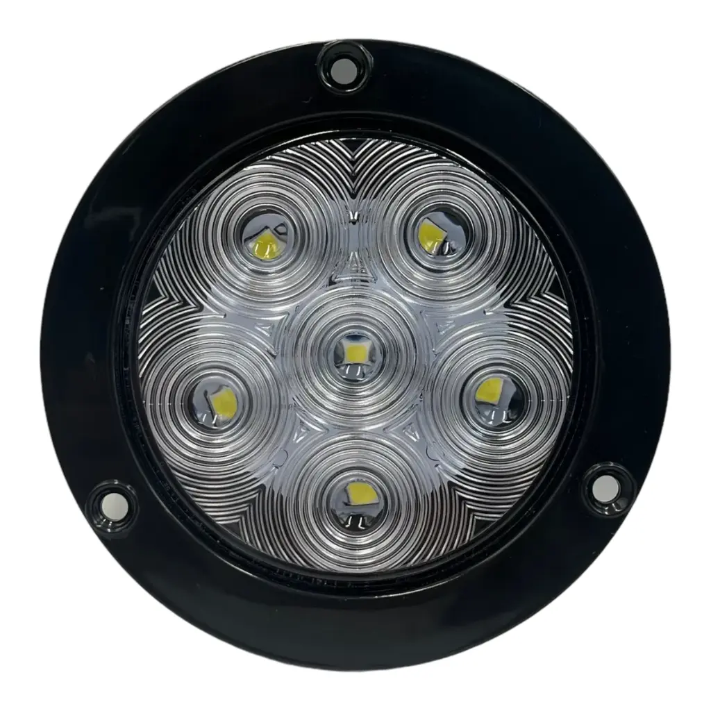 Plafón de 6 LED blanco con borde negro 