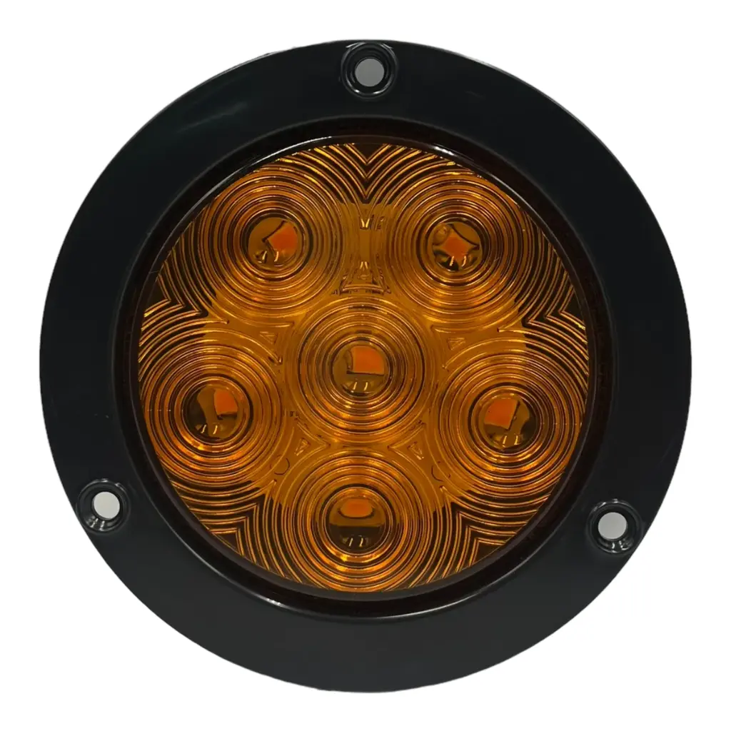 Plafón de 6 LED ámbar con borde negro 