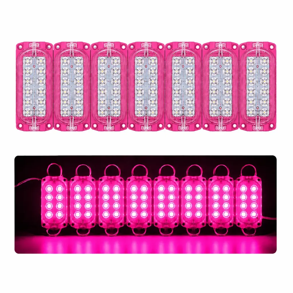 [FML31PK / M12P] Módulo rosa de 12 LED nueva generación tira de 10 piezas
