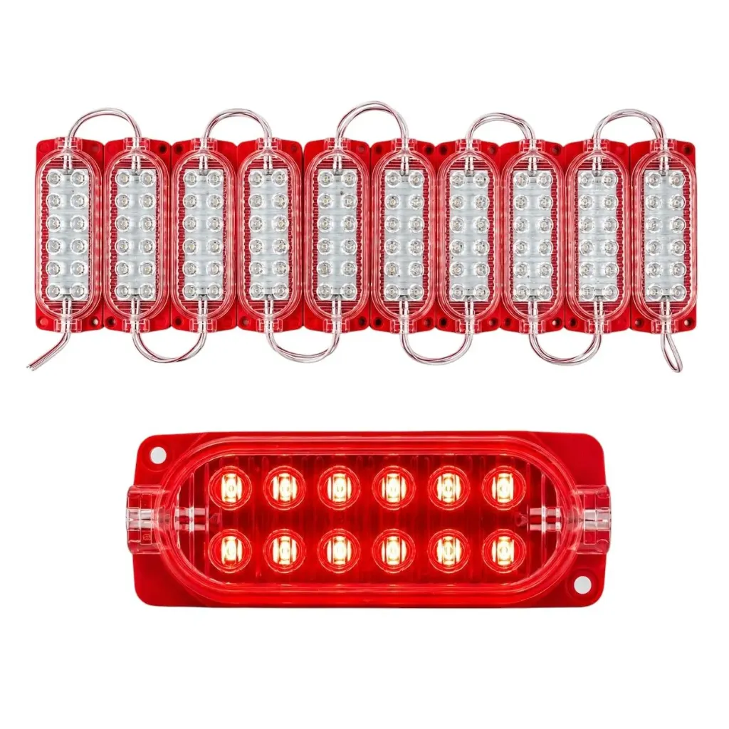 Módulo rojo de 12 LED nueva generación tira de 10 piezas