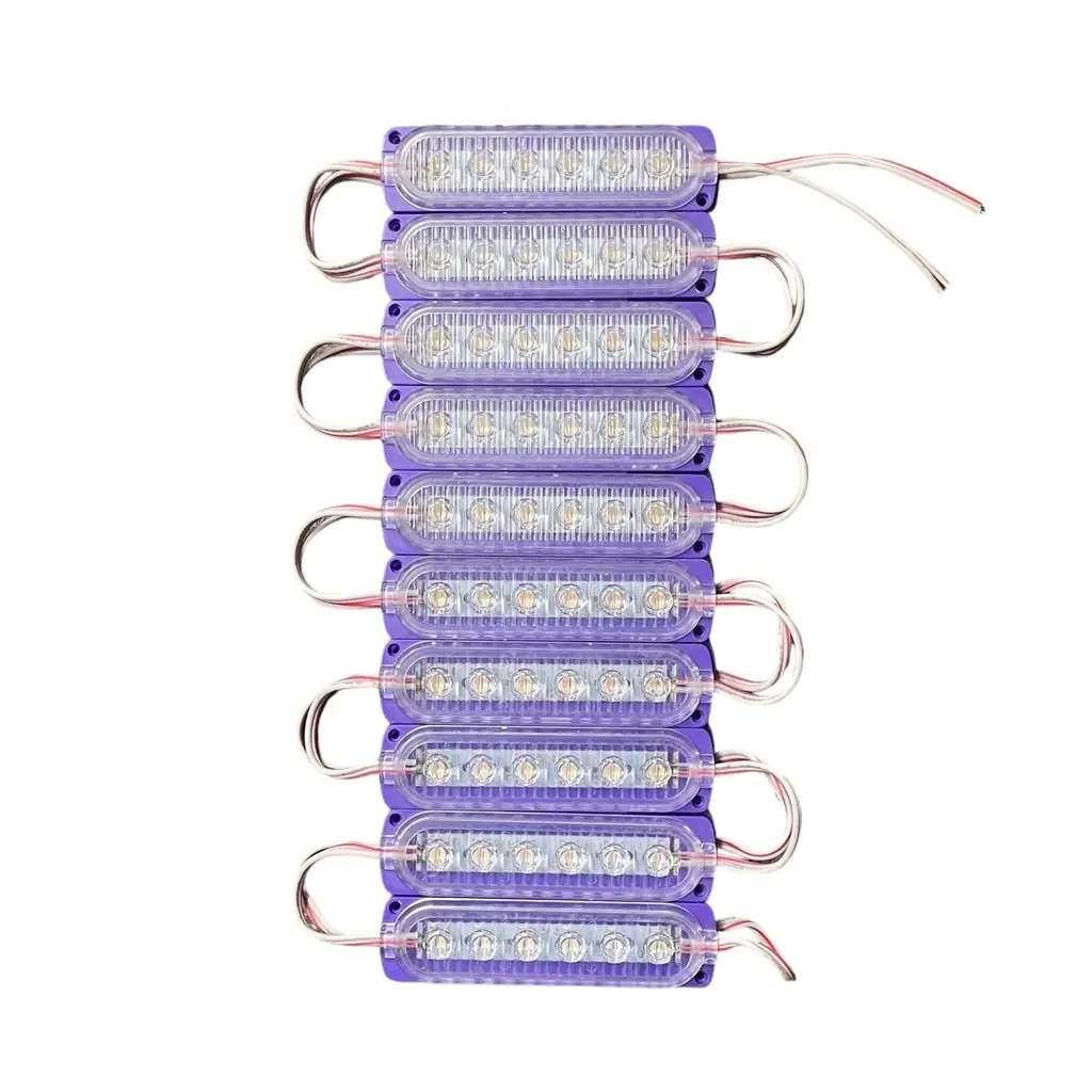 [FML38P / FML38P2-SAI] Modulo morado de 6 LED con cristal y lupas tira de 20 piezas