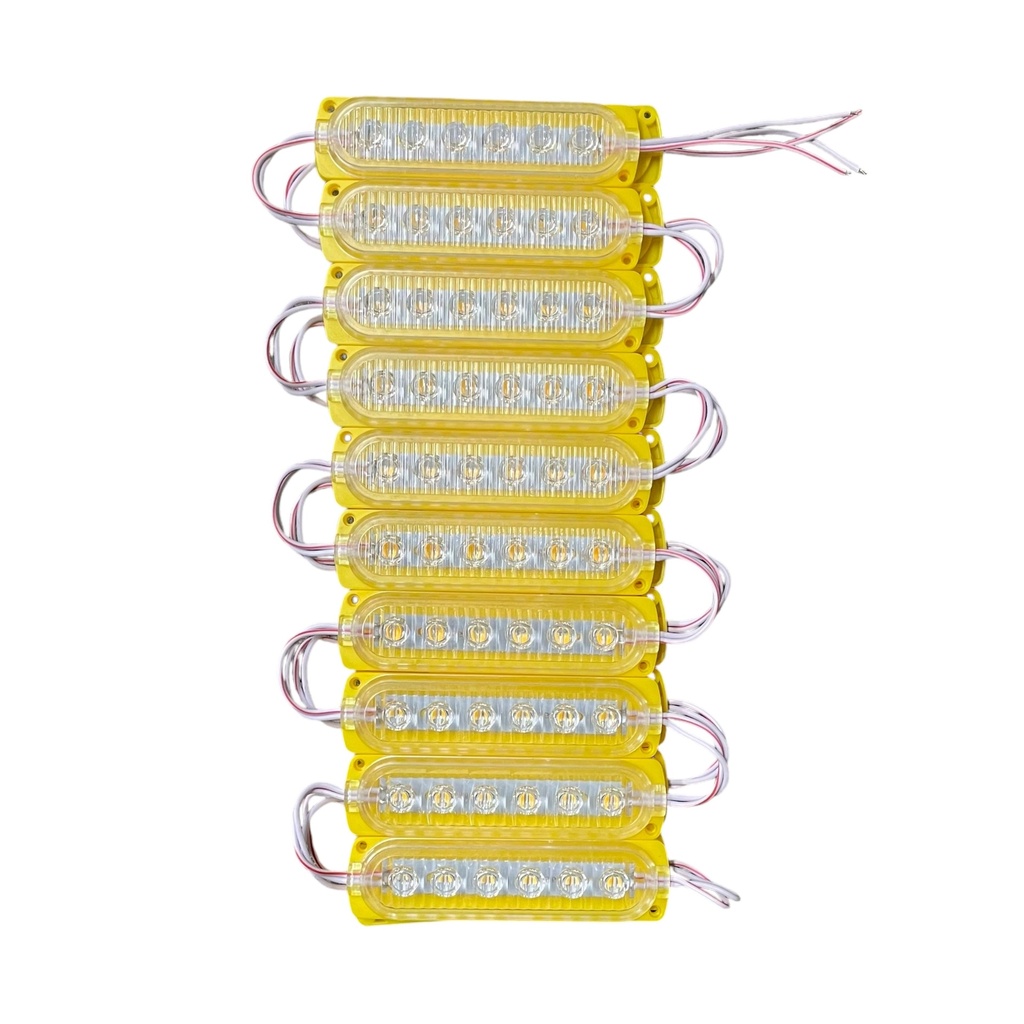 Modulo amarillo de 6 LED con cristal y lupas tira de 20 piezas
