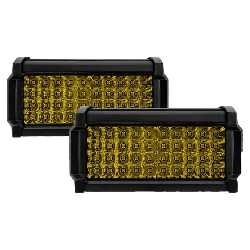 [FAL56FY] Faro ámbar LED rectangular de 48 LED función fijo + estrobo