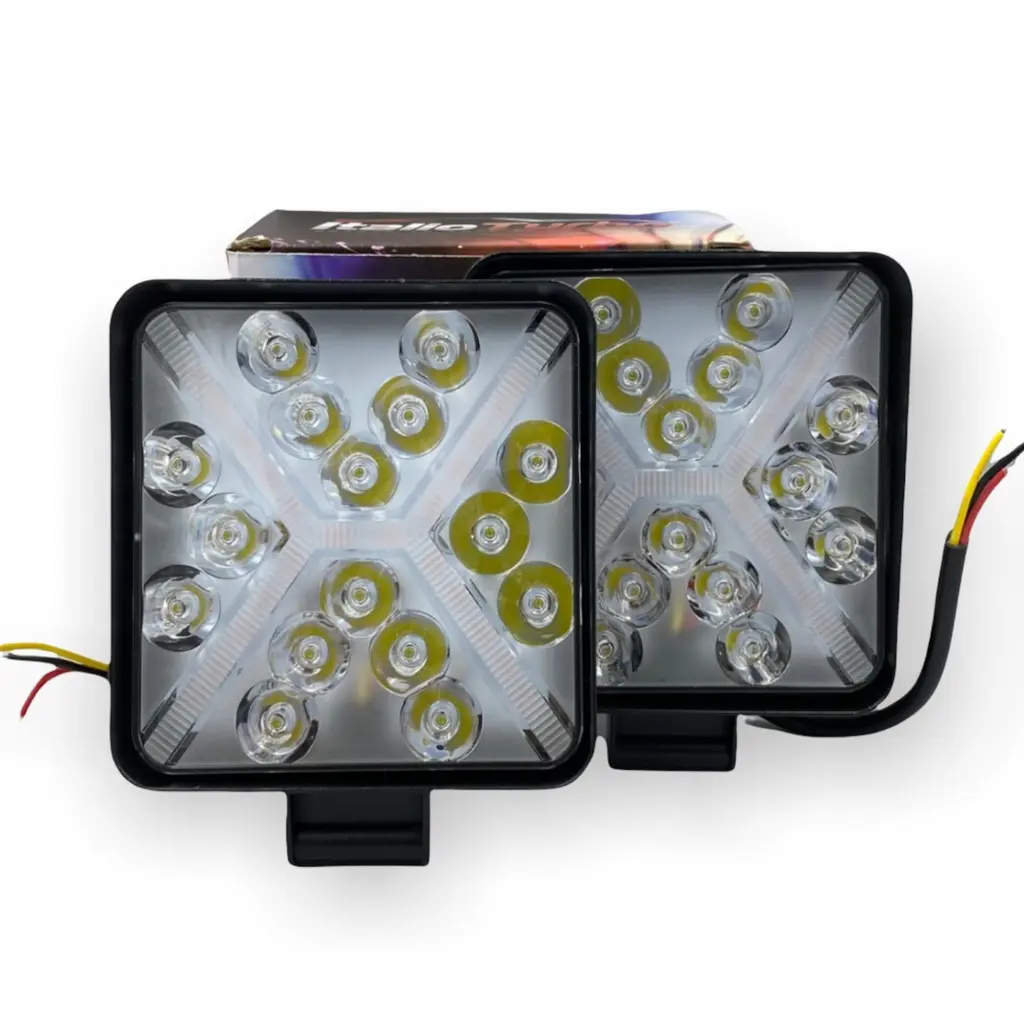 [FAL60B-SAI] Faro LED azul cuadrado glo "X" 