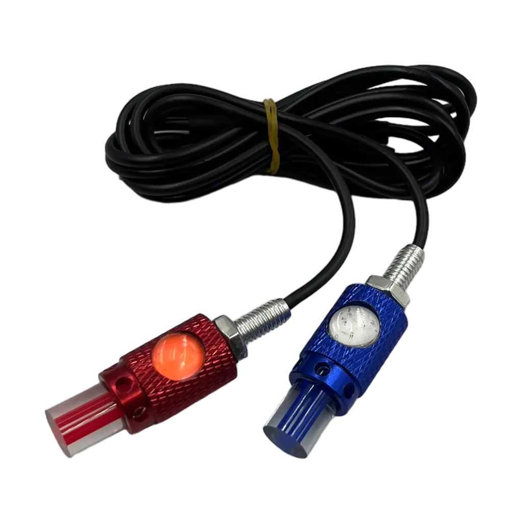 Luz LED tipo ojo de águila con lupas azul/rojo