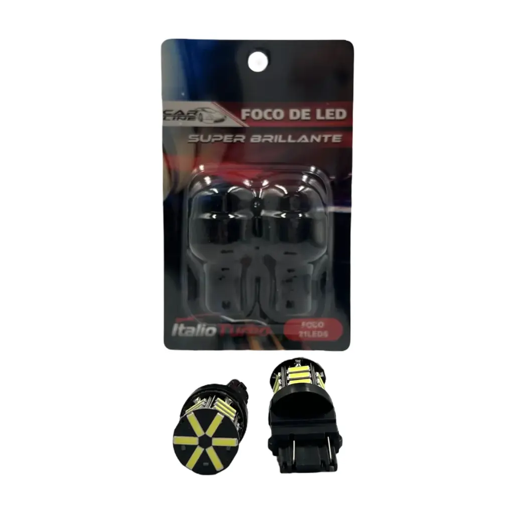 Foco LED 3157 blanco de 21 LED fijo + estrobo
