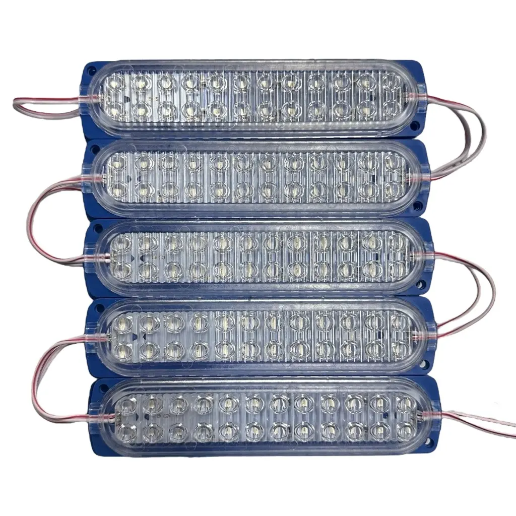 Módulo azul de cristal y lupa ultra potente de 24 LED (Tira de 10 piezas)