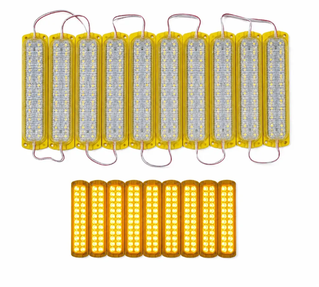 [FML47Y] Módulo amarillo de cristal y lupa ultra potente de 24 LED (Tira de 10 piezas)
