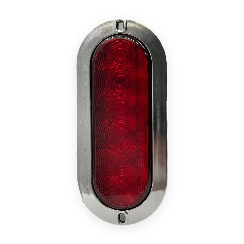 Plafón ovalado rojo  de 6" con 6 LED