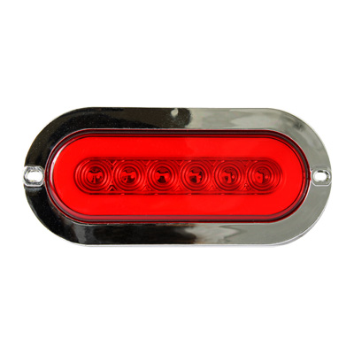  Plafón ovalado rojo con 6 LED y contorno de gel  