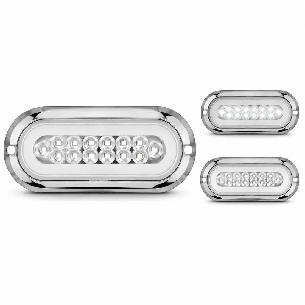 [PLA6571C/W-SAI] Plafón multivoltaje ovalado blanco con arillo de gel con estrobo