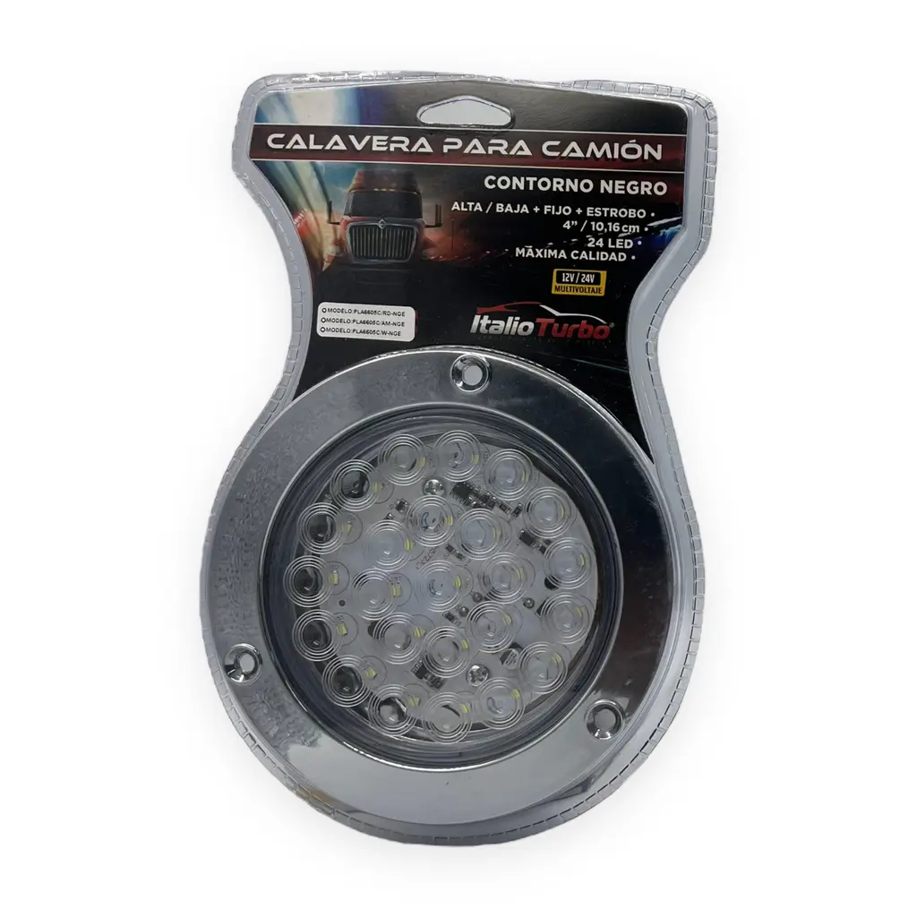 Plafón redondo blanco con 24 LED y borde cromado 
