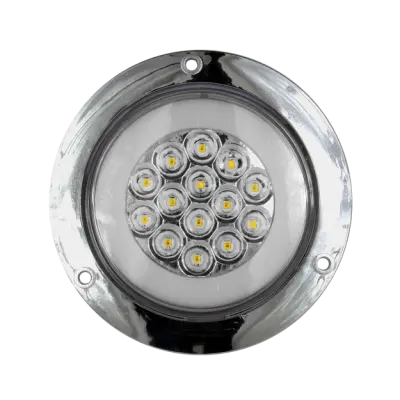 Plafón multivoltaje blanco redondo con 14 LED y GLO