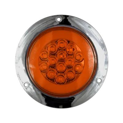 Plafón multivoltaje ámbar redondo con 14 LED y GLO