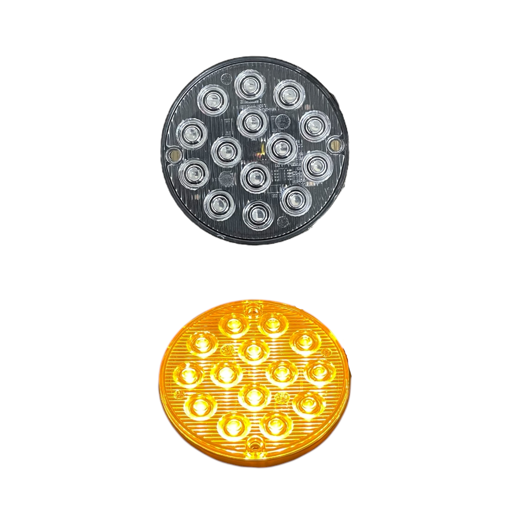 [LA-ER142Y] Faro redondo ámbar de 14 LED con estrobo