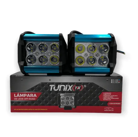 Faro tipo C de 6 LED con carcaza de color azul