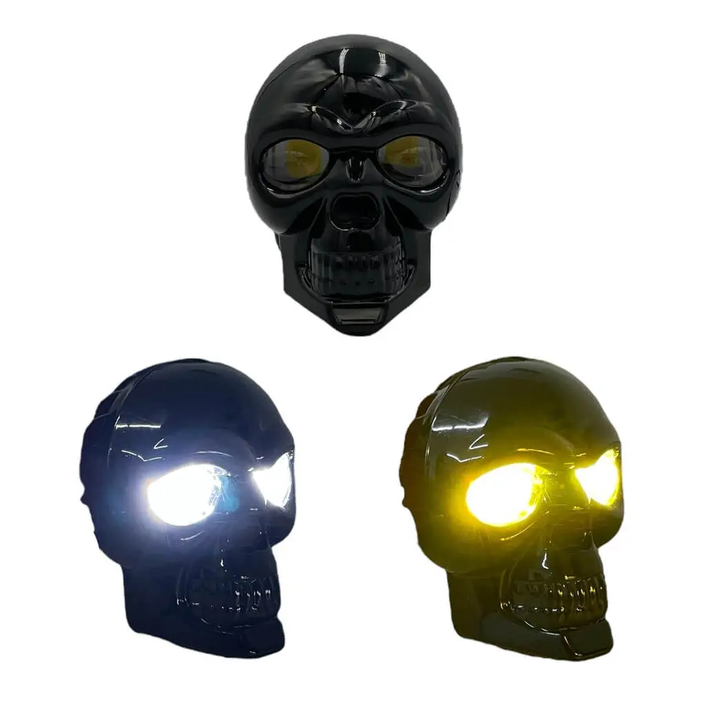 Faro negro tipo calavera bicolor con funciones 