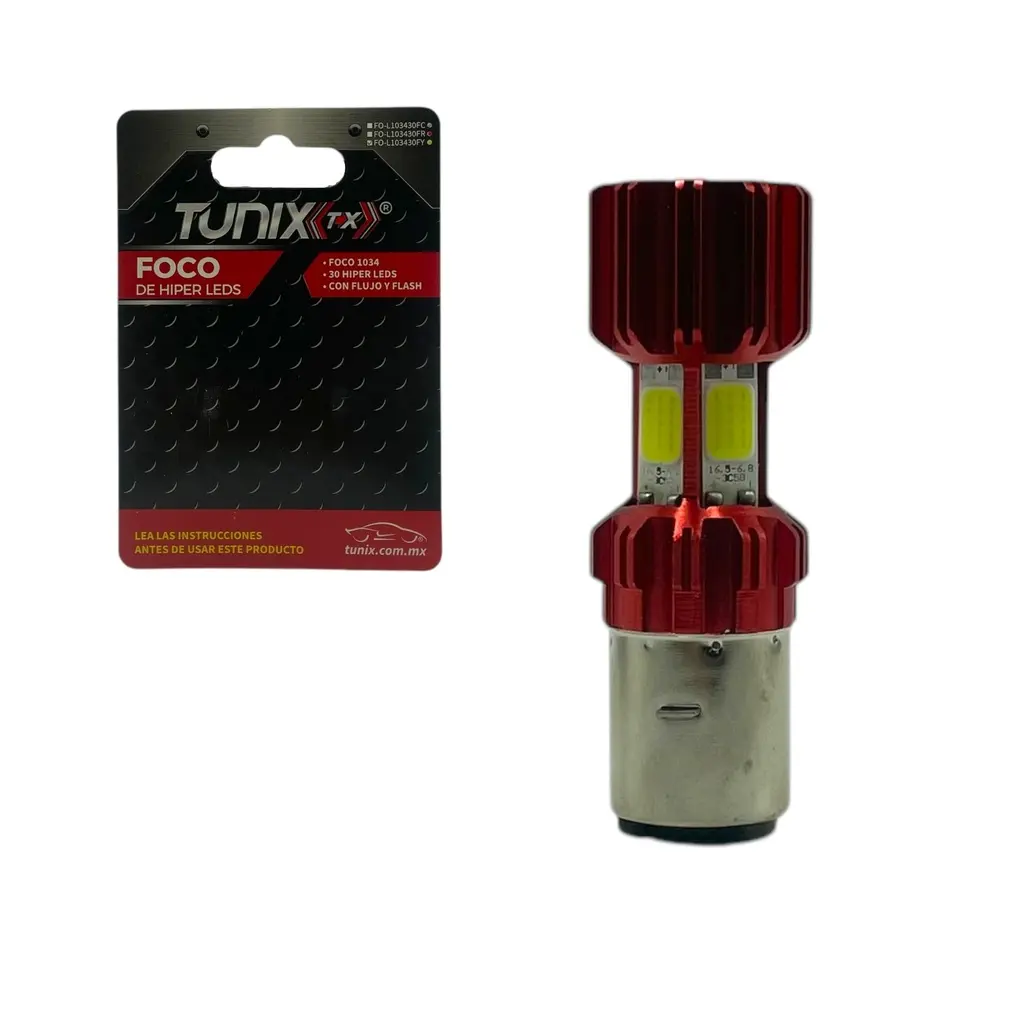 [FO-MCBA204R] Foco LED rojo de aluminio para moto 4 caras BA20