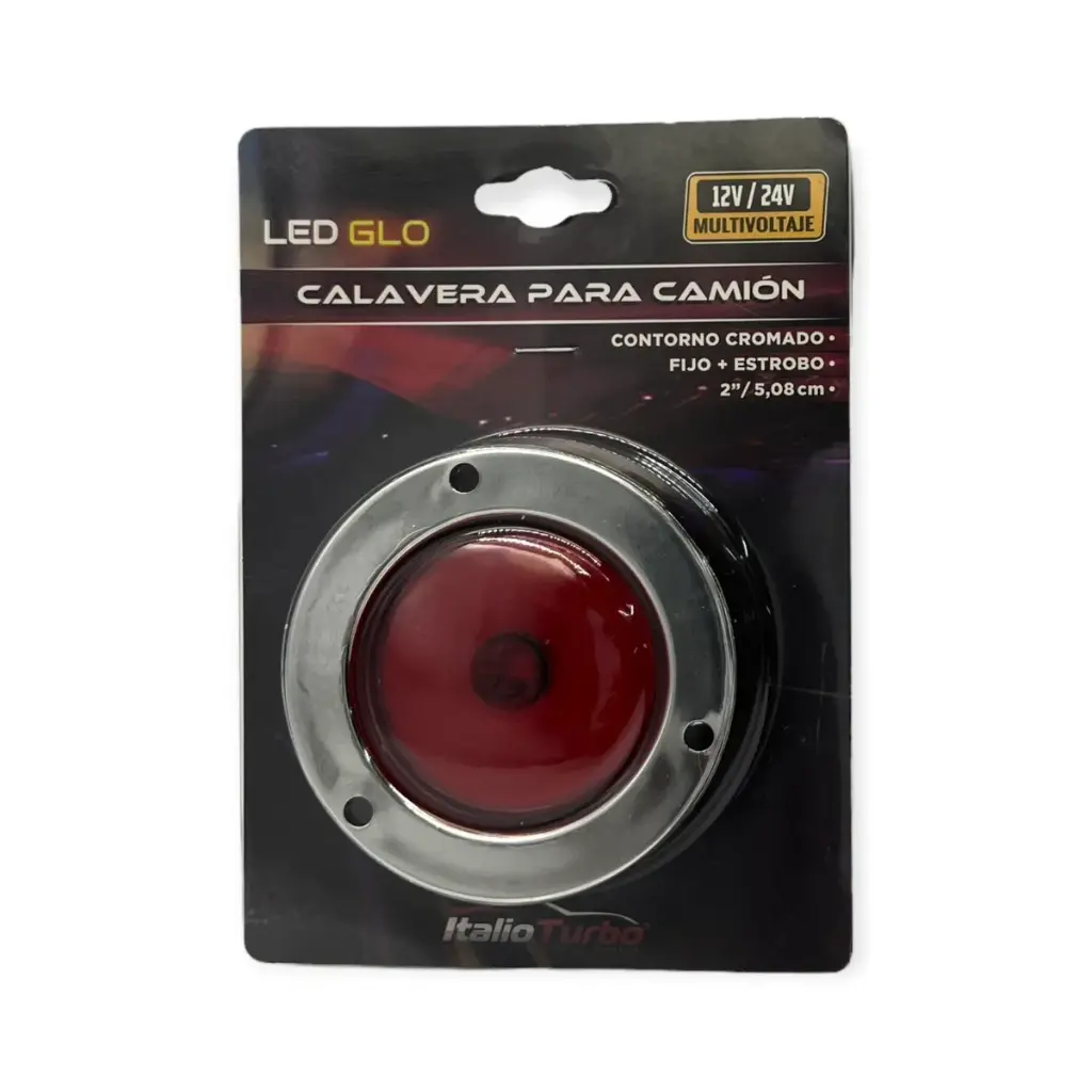 Plafón rojo GLO contorno cromado de 2"