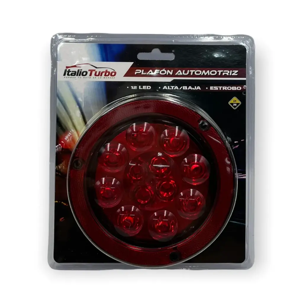 Plafón rojo con contorno reflejante 