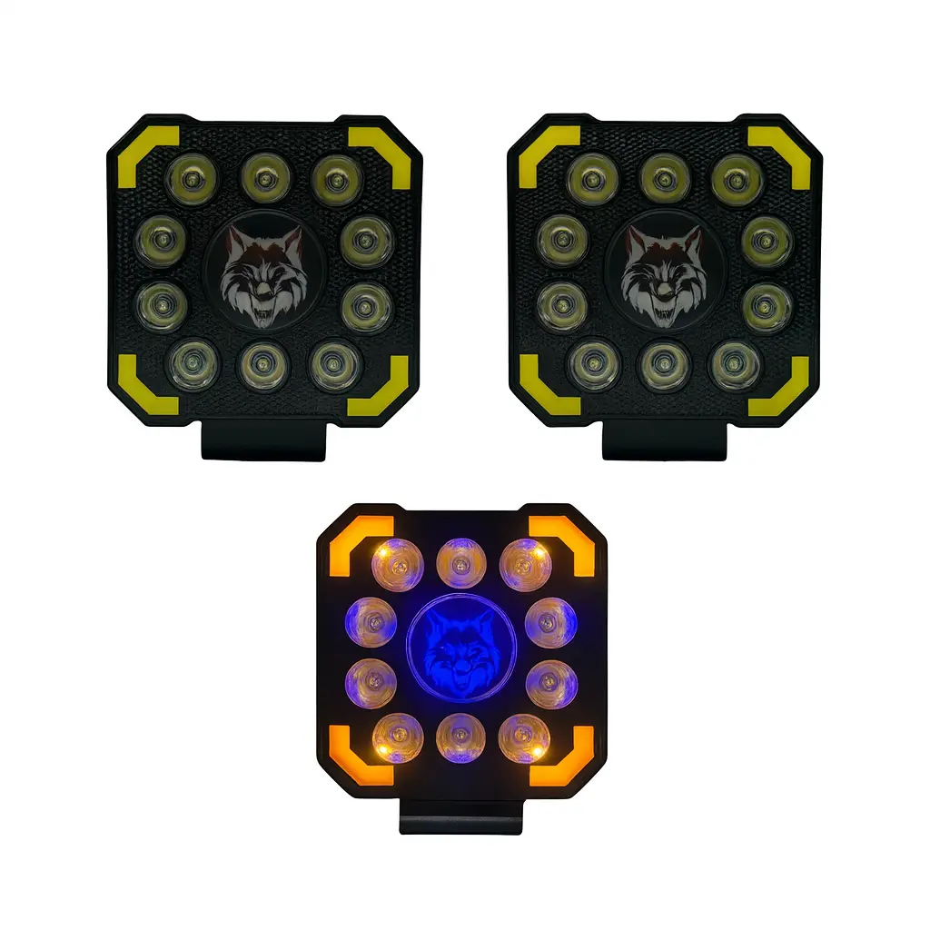 Faro LED Wolf Eye Cuadrado RGB