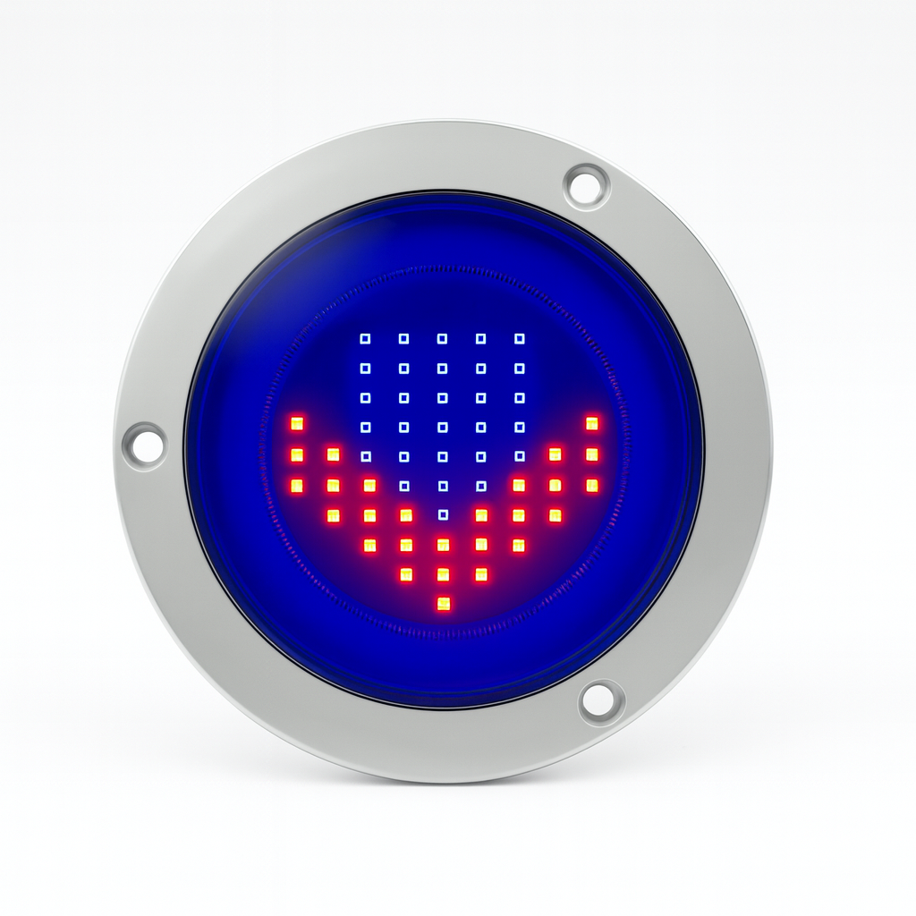 Plafón tipo flecha rojo/azul 